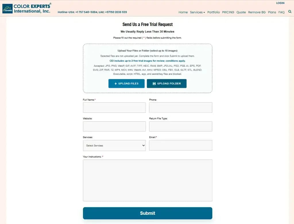Free Trial for Quality Testing